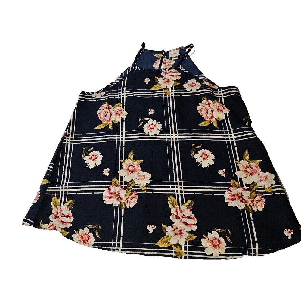 Buckle Daytrip SX L Navy Floral Halter Tank Wonens Dressy, Casual,Business Work